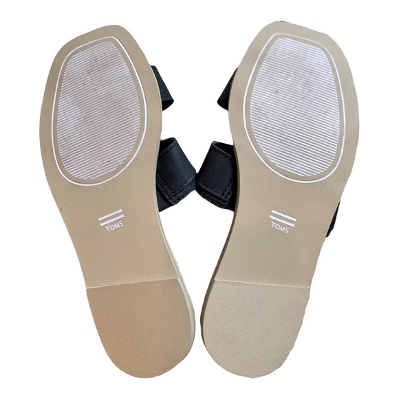TOMS Black Leather Seacliff Slide Sandal Women’s Size 6.5 NWOT - Picture 8 of 10